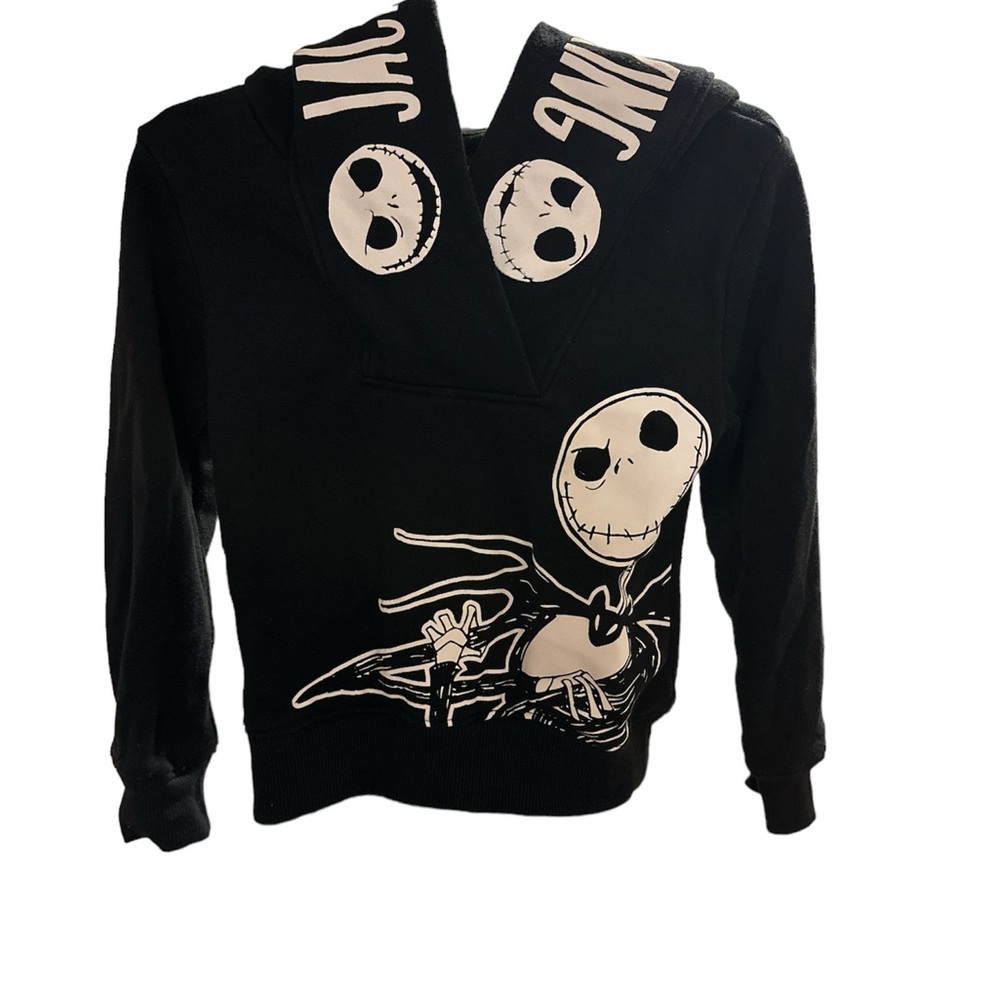 The nightmare before Christmas kids Jack skeleton black hooded sweatshirt.